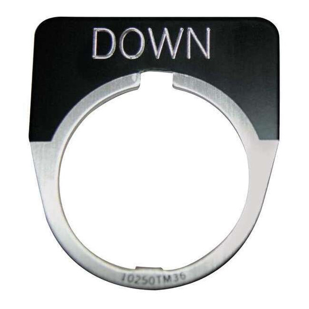 Eaton LegendPlate,Down,White/Black,Half-Round 10250TM12