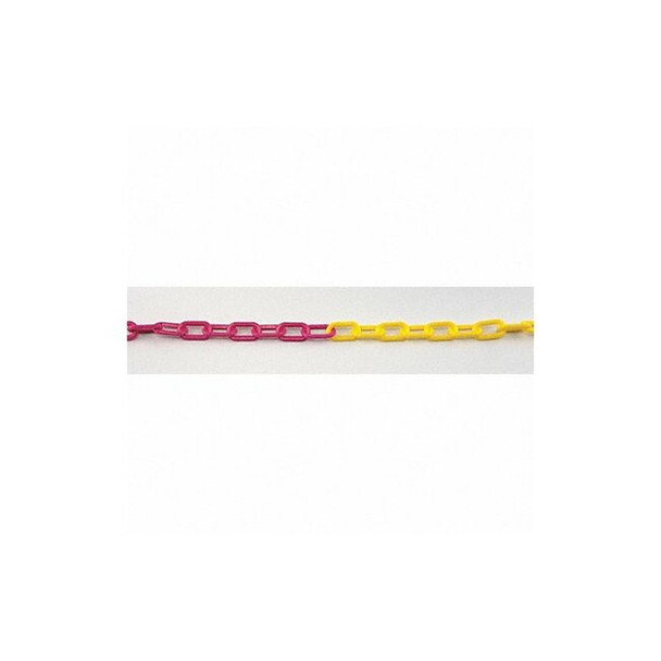 Plastic Chain, Magenta/Yellow, 100 ft Length, Gloss