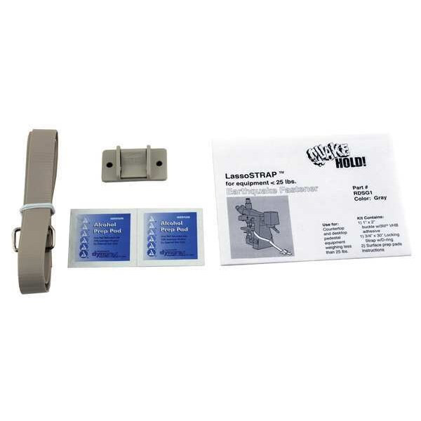 Quakehold! Lasso Strap Fastener, 25 Lbs,Gray RD.S.G.1