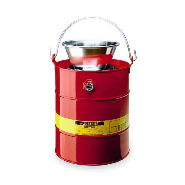 Justrite Drain Can,3 Gal.,Red,Galvanized Steel 10903