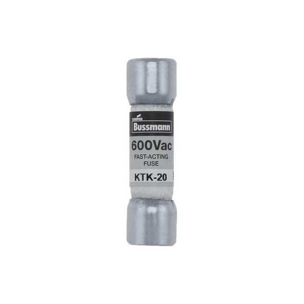 Midget Fuse, Fast-Acting, 20A, 600V AC, Non-Indicating, 100kA at 600V AC