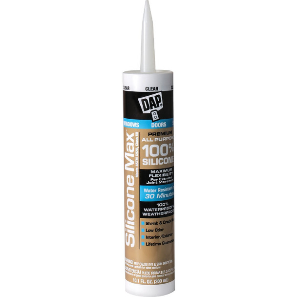 DAP Silicone Max 10.1 Oz. Clear Premium All Purpose\n100% Silicone Sealant
