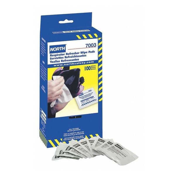 Honeywell North Respirator Refresher Wipe Pads Wit,PK100 7003