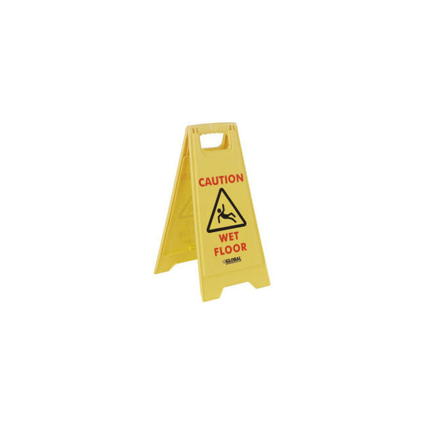Global Industrial Floor Sign 2 Sided - Caution Wet Floor