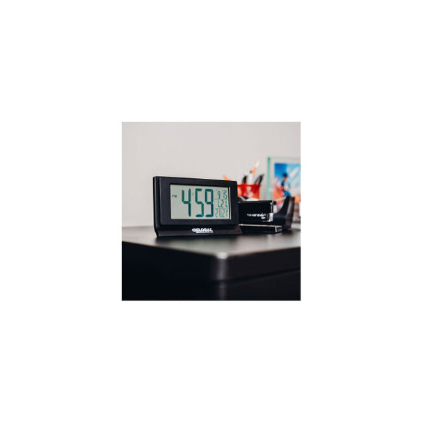 Global Industrial Digital Alarm Clock with Indoor Temperature and Humidity Displ