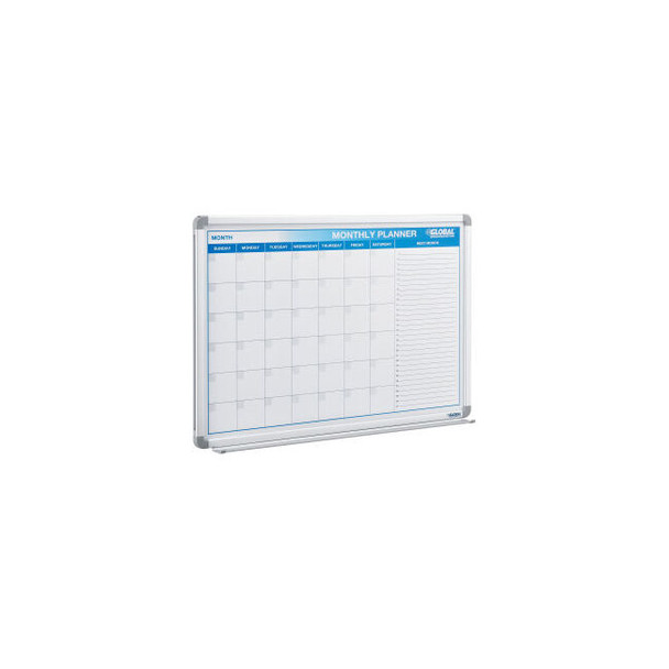 Global Industrial Monthly Calendar Whiteboard Steel Surface 36""W x 24""H