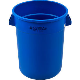 Global Industrial Plastic Trash Can - 32 Gallon Blue