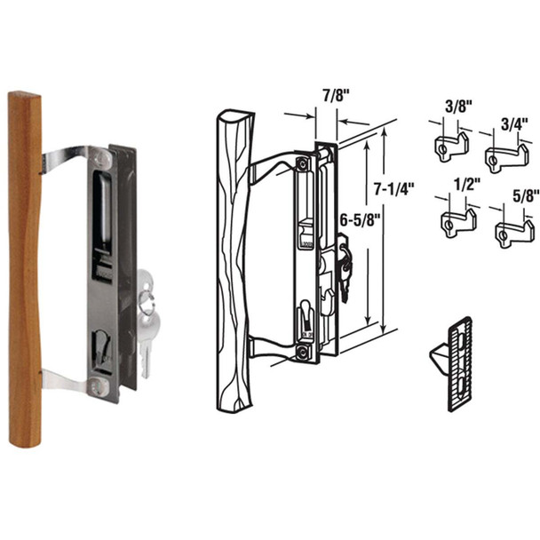 Prime-Line Flush Mount Hook Sliding Patio Door Handle Set C 1032