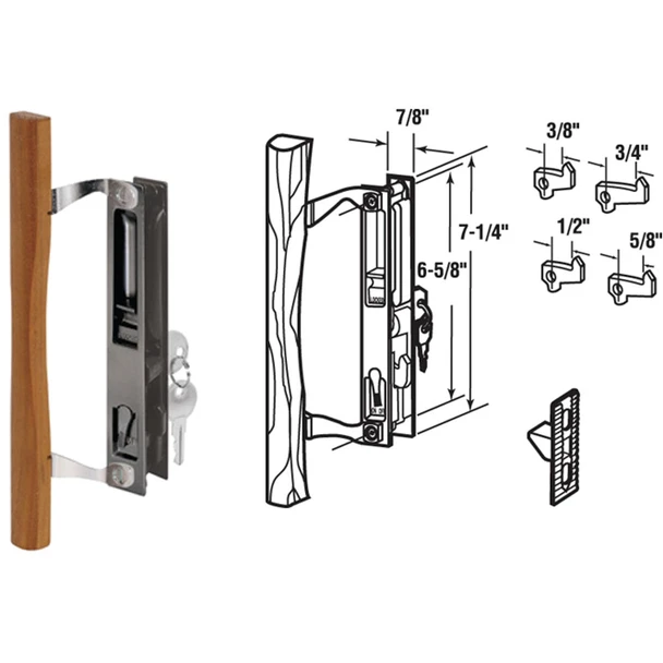 Prime-Line Flush Mount Hook Sliding Patio Door Handle Set C 1032