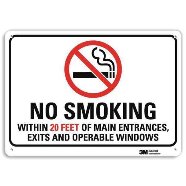 Lyle No Smoking Sign,10 inx14 in,Aluminum U1-1018-RA_14X10