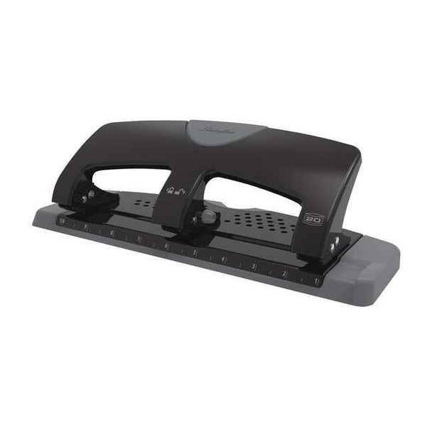 Swingline Three-Hole Paper Punch,20 Sheets,Blk/Gry A7074133