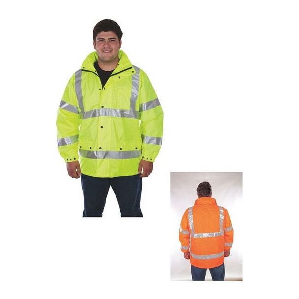 Manufacturer Varies Rain Jacket, Polyester, Class 3 R, Green, M C16720G M