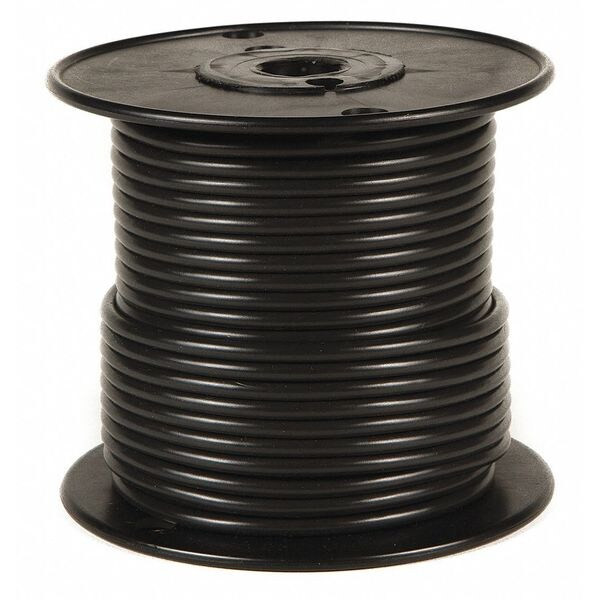 Primary Wire, GPT, 10 AWG, 1C C, Black, PVC, Stranded, 60V, 100 ft.