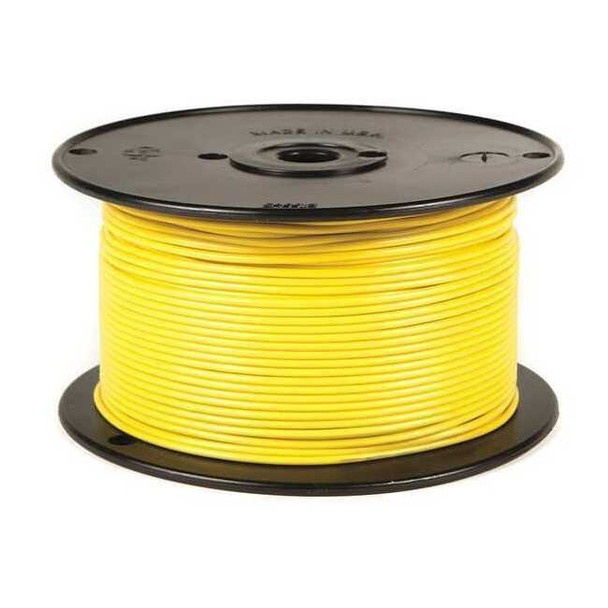 Primary Wire, GPT, 18 AWG, 1C C, Yellow, PVC, Stranded, 60V, 100 ft.