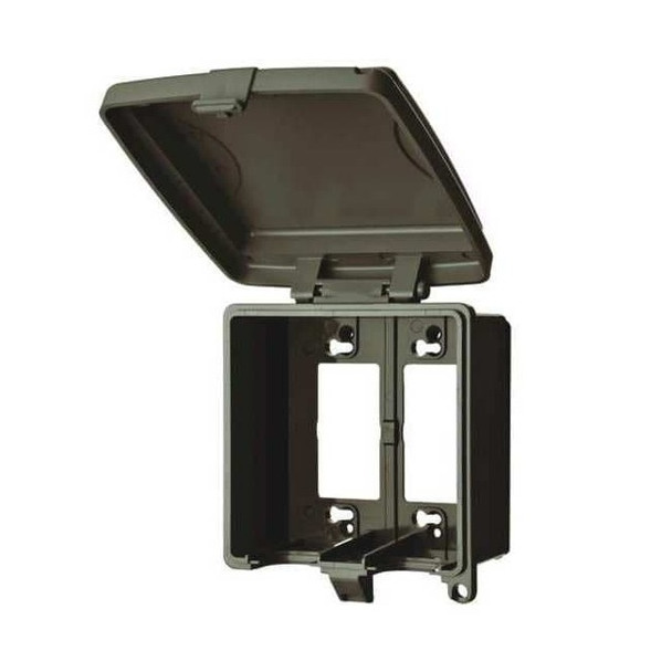 Red Dot Weatherproof Cover, 2 Gangs, Rectangular 2CKPM-BR