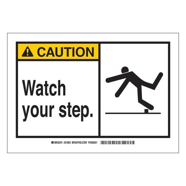 Brady Safety Sign Label,3-1/2 x 5,Self-Adhes., 83931 83931