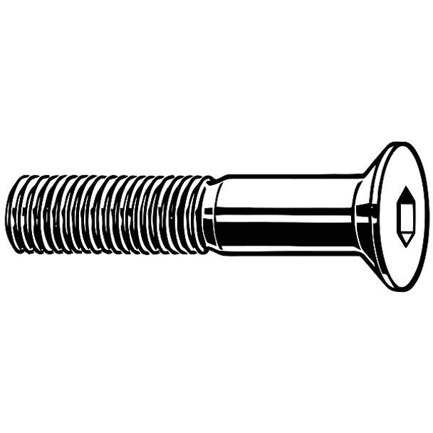 M8-1.25 Socket Head Cap Screw, Flat, Black Oxide Steel, 60 mm Length, 100 PK