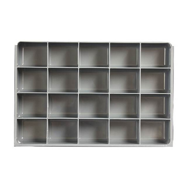 Compartment Drawer Insert with 20 compartments, Polypropylene, 3" H x 18 in W