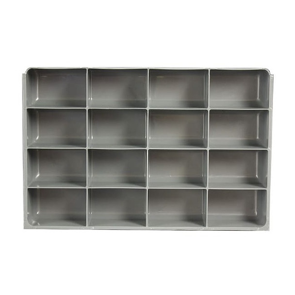 Compartment Drawer Insert with 16 compartments, Polypropylene, 3" H x 18 in W