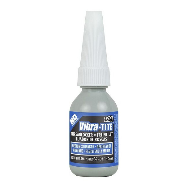 Threadlocker, VIBRA-TITE 121, Blue, Medium Strength, Liquid, 10 mL Bottle