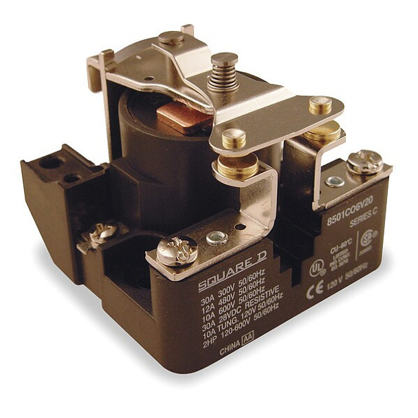 Schneider Electric Open Power Relay, 480VAC, SPST-NO, 4Pins 8501CO6V29