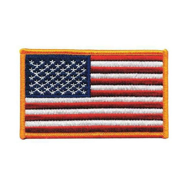 Heros Pride Embroidered Patch,U.S. Flag,Dark Gold 7362