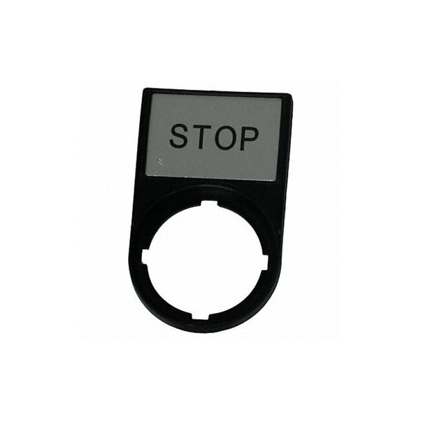 Eaton LegendPlate,Stop,Black/Black,Half-Round M22S-ST-GB0 Eaton LegendPlate,Stop,Black/Black,Half-Round M22S-ST-GB0