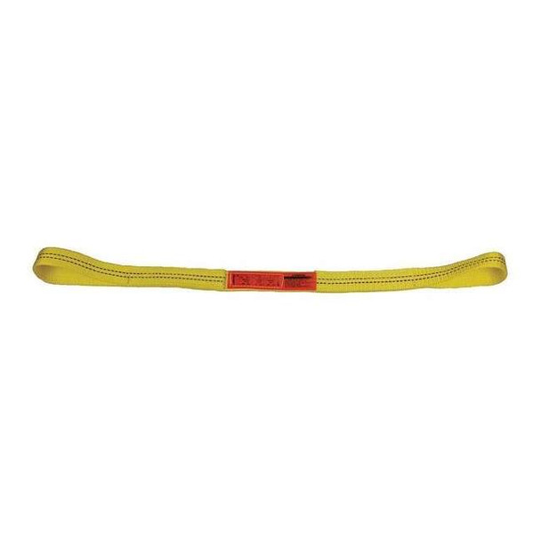 Lift-All Web Sling, Type 3, 6 ft L, 1 in W, Nylon, Yellow EE1201NFX6