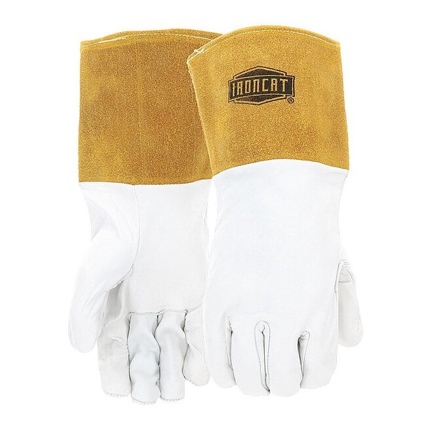 Ironcat Welding Gloves, Gauntlet Cuff, Straight Thumb, A Cowhide, L, 1 PR 6141/L
