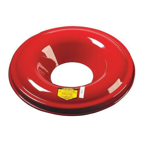 Justrite Utility Drum Top,Cease-Fire,Red,Metal 26355