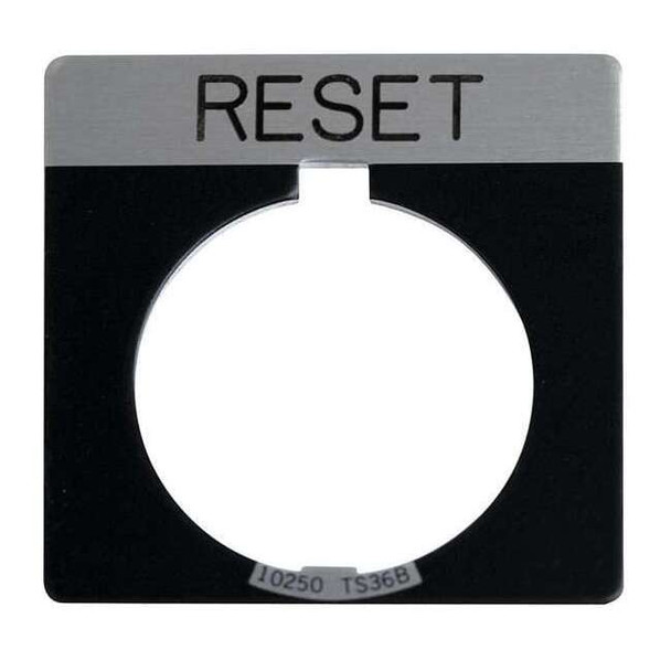 Eaton Cutler-Hammer Legend Plate,Square,Reset,Black 10250TS29