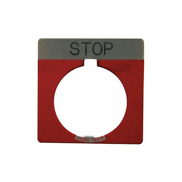 Eaton Cutler-Hammer Legend Plate,Square,Stop,Red 10250TS34