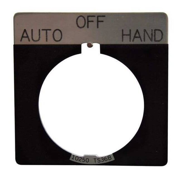 Eaton LegendPlate,Auto-Off-Hand,Wht/Blk,Square 10250TS49