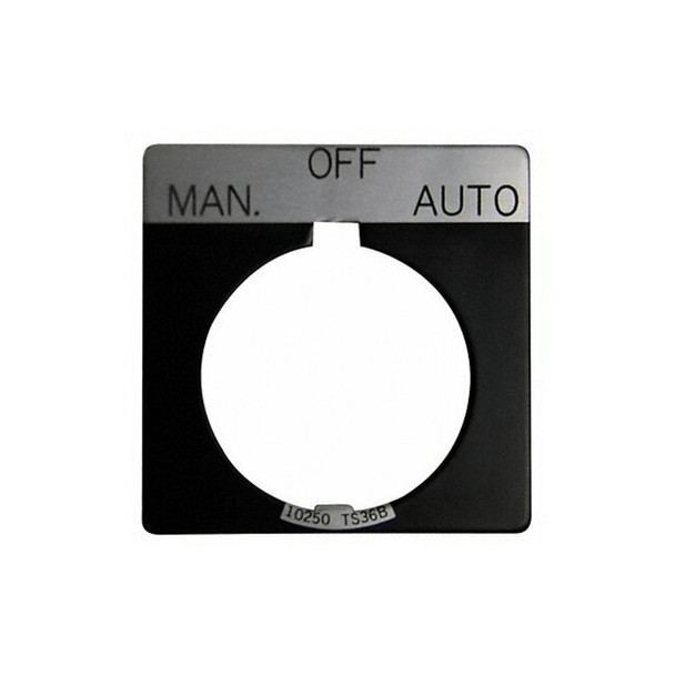 Eaton Cutler-Hammer Legend Plate,Manual Off Automatic,Black 10250TS68