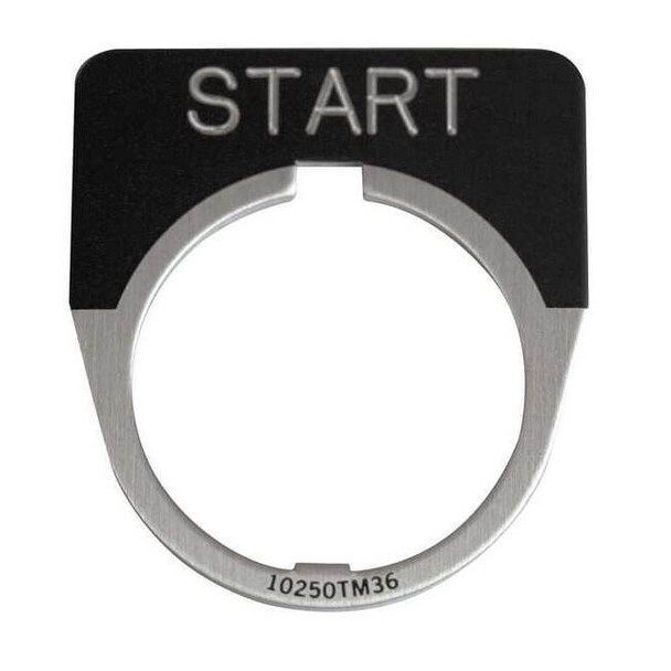 Eaton Cutler-Hammer Legend Plate,Half Round,Start,Black 10250TM33