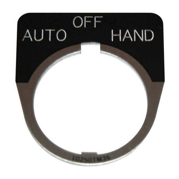 Eaton LegndPlate,AutoOffHand,Wht/Blk,HalfRound 10250TM49