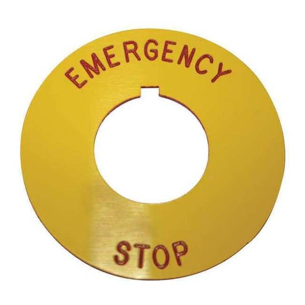 Eaton Cutler-Hammer Legend Plate,Emergency Stop,Red/Yellow 10250TRP79