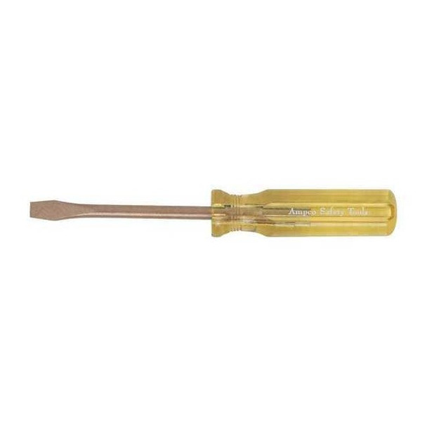 Ampco Safety Tools Non-Sparking Slotted Screwdriver 3/16 in Round S-37