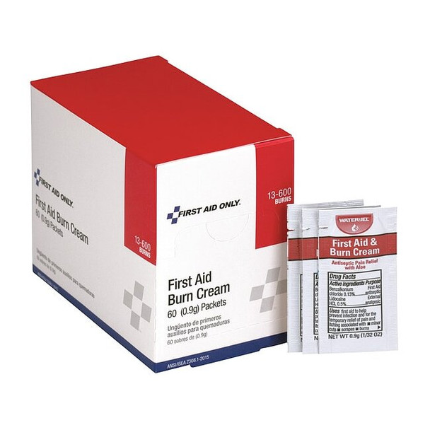 Topical Burn Cream, Benzalkonium Chloride/Lidociane HCI, .03 oz Size, 60 PK