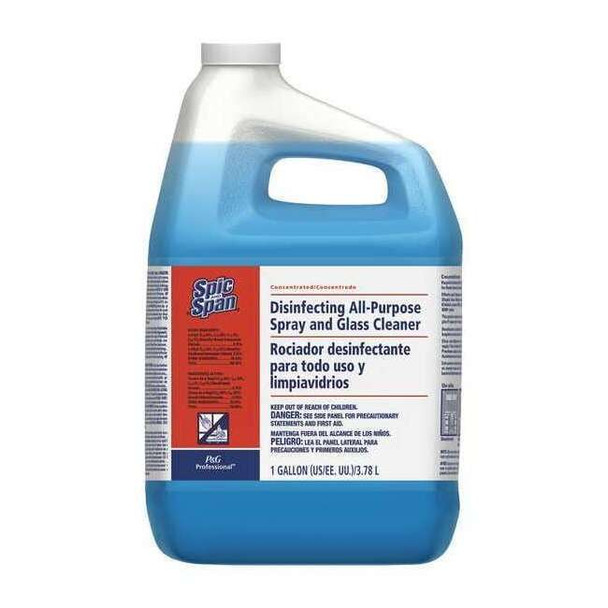 Liquid Glass Cleaner, 1 gal., Clear Blue, Unscented, Jug, 2 PK