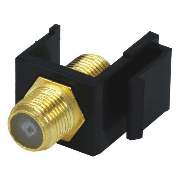 Monoprice A/V Wallplate, F Type, Black 6544