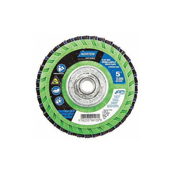 Norton Abrasives Flap Disc,5 In x 40 Grit,5/8-11 66623399128