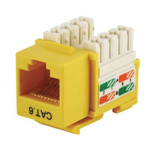 Monoprice Datacom Jack,Cat6,Punch Down,Yellow 5385
