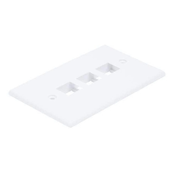 Monoprice WallPlate,Blank,3 Hole, White 6729