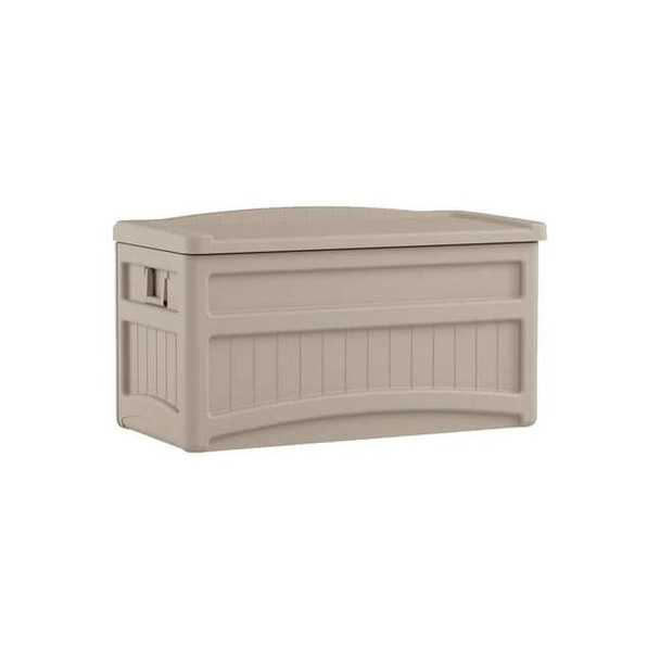 Suncast 73 gal Resin Deck Box With Seat, Light Taupe DB7500