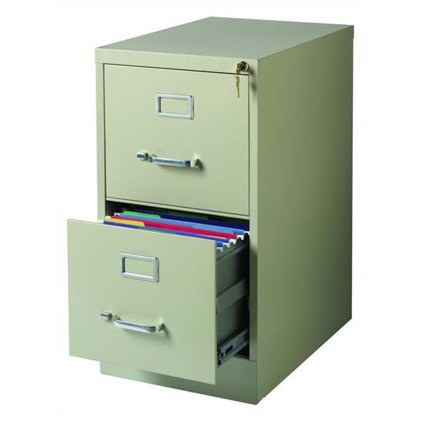 Hirsh 15" W 2 Drawer Vertical File Cabinet, Putty,  Letter 17889