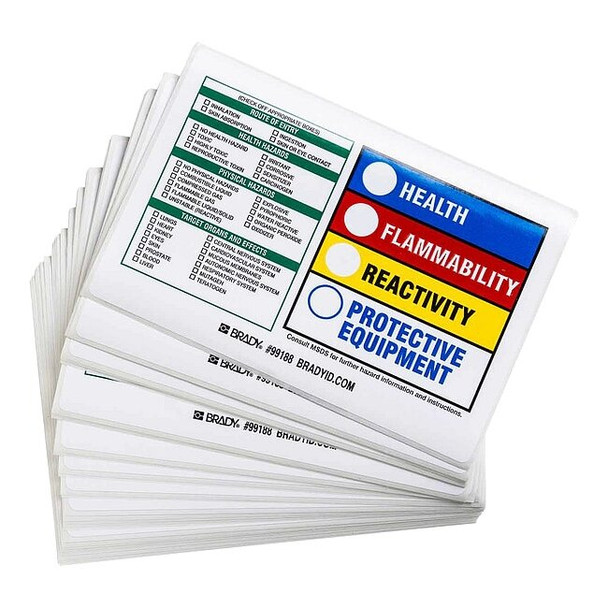 Brady Rectangle HMIG Label 4"H x 5-7/8"W, Multicolor, Pk100 99188