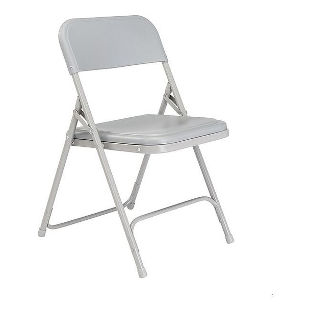 National Public Seating Folding Chair, Plastic, Gray,PK4 802