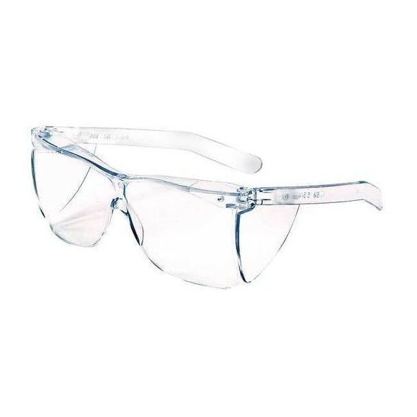 Safety Glasses, Wraparound Clear Polycarbonate Lens, Uncoated, 24PK