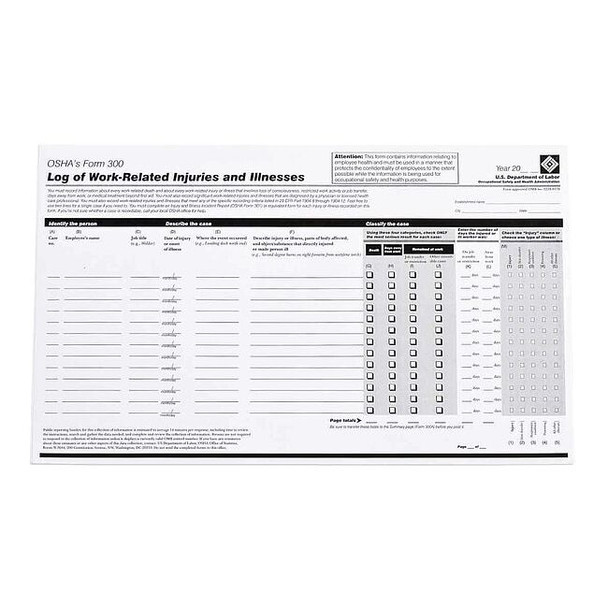 Brady OSHA Forms, English OR300E